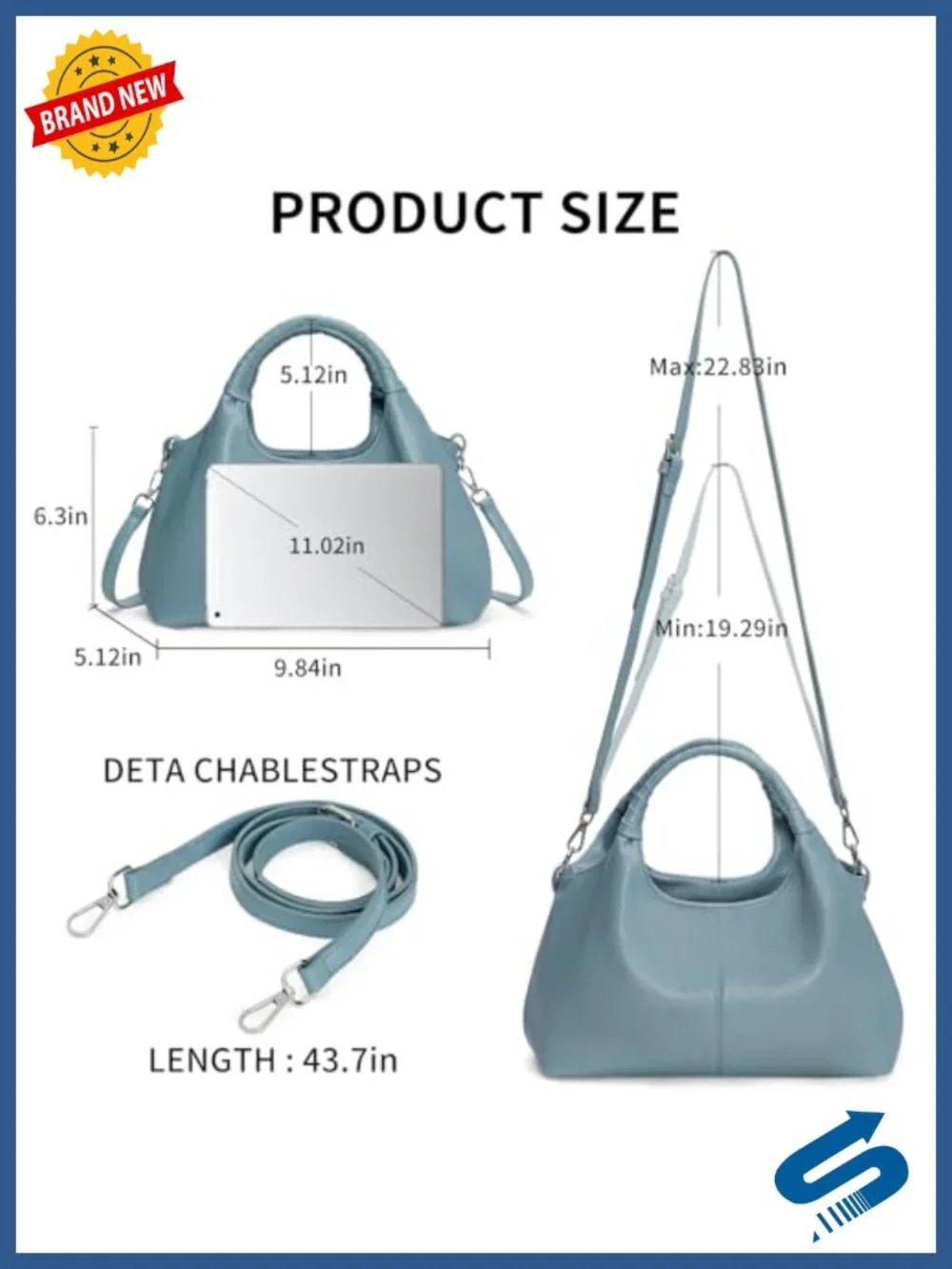 PU Leather Crossbody Hobo Bag with Top Handle Satchel Shoulder Bag